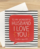 Husband I love you Valentine's Card